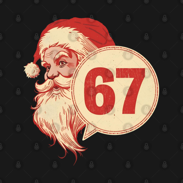 Retro Side Santa 67 Christmas by Ink Lines