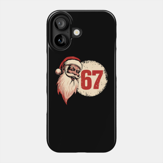 Vintage Santa Claus 67 Christmas Number Phone Case by Ink Lines
