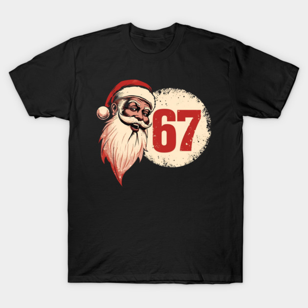 Vintage Santa Claus 67 Christmas Number T-Shirt by Ink Lines