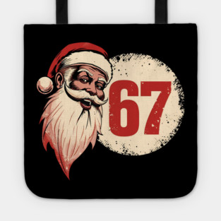Vintage Santa Claus 67 Christmas Number Tote