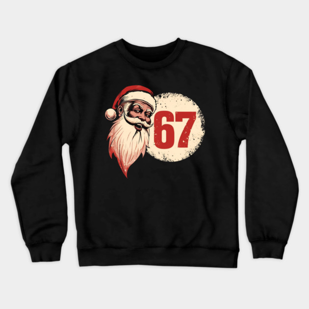 Vintage Santa Claus 67 Christmas Number Crewneck Sweatshirt by Ink Lines