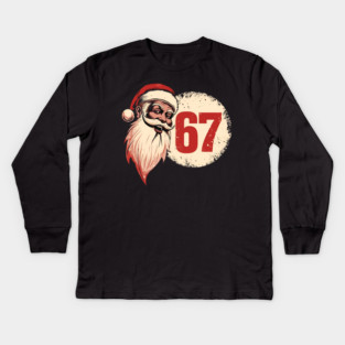 Vintage Santa Claus 67 Christmas Number Kids Long Sleeve T-Shirt
