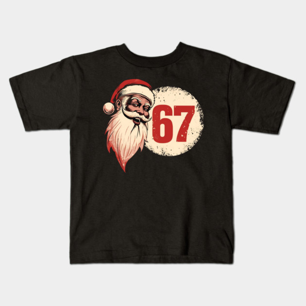 Vintage Santa Claus 67 Christmas Number Kids T-Shirt by Ink Lines