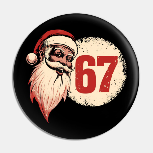Vintage Santa Claus 67 Christmas Number Pin by Ink Lines