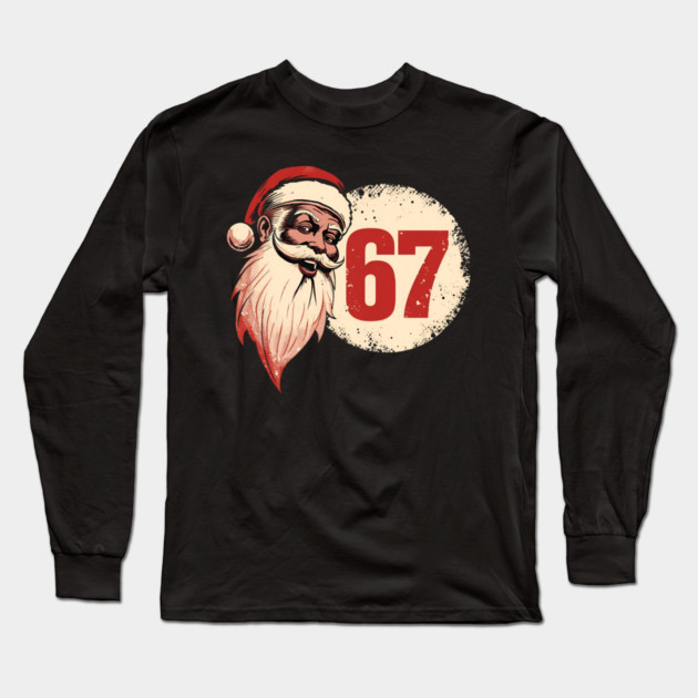 Vintage Santa Claus 67 Christmas Number Long Sleeve T-Shirt by Ink Lines