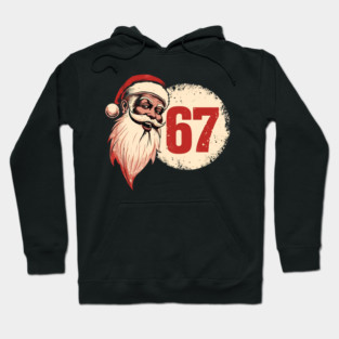 Vintage Santa Claus 67 Christmas Number Hoodie