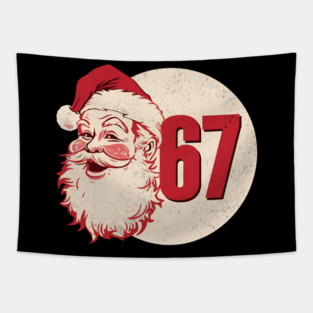 Santa Says 67 Speech Bubble Funny Christmas Tapestry