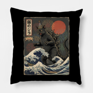 Catzilla New Year's Eve 2026 Pillow