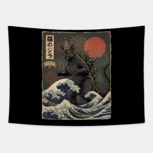 Catzilla New Year's Eve 2026 Tapestry