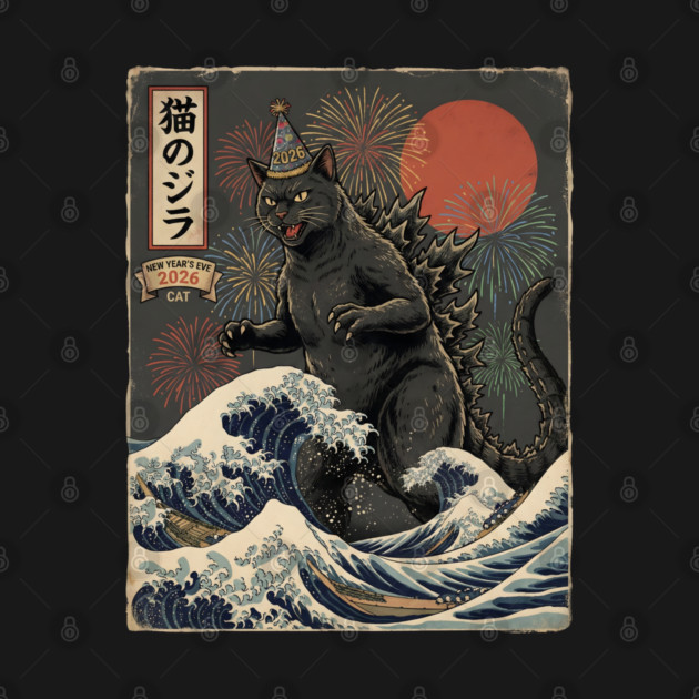 Catzilla New Year's Eve 2026 by Creatifly Graphic Tees