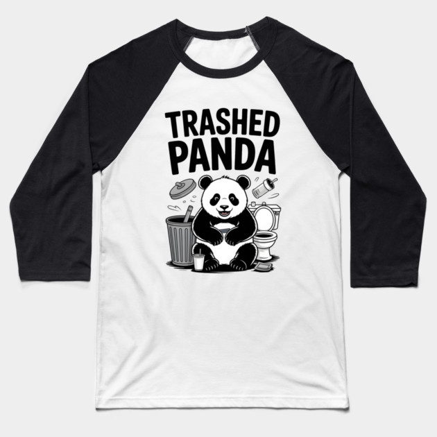 Trashed Panda Mischief Baseball T-Shirt by Creatifly Graphic Tees