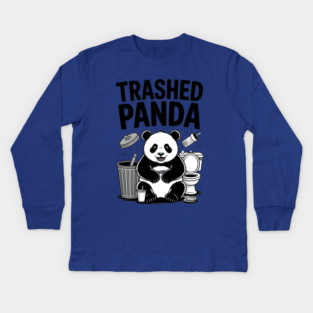 Trashed Panda Mischief Kids Long Sleeve T-Shirt