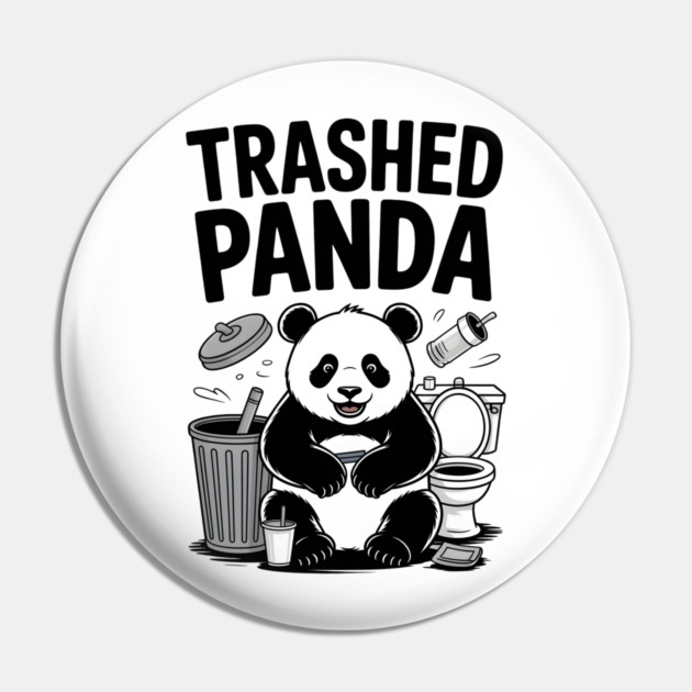 Trashed Panda Mischief Pin by Creatifly Graphic Tees