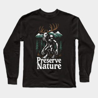 Preserve Nature Wild Woods Mountain Vibes Long Sleeve T-Shirt