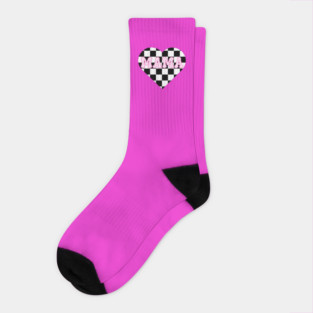 Mama’s Checkered Heart – Racing & Valentine’s Socks