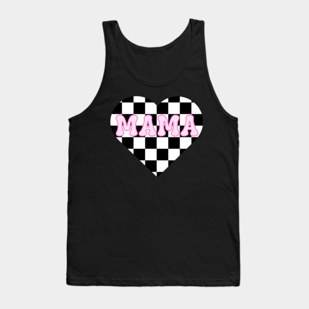 Mama’s Checkered Heart – Racing & Valentine’s Tank Top by Inkarti