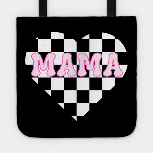 Mama’s Checkered Heart – Racing & Valentine’s Tote by Inkarti