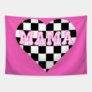 Mama’s Checkered Heart – Racing & Valentine’s Tapestry
