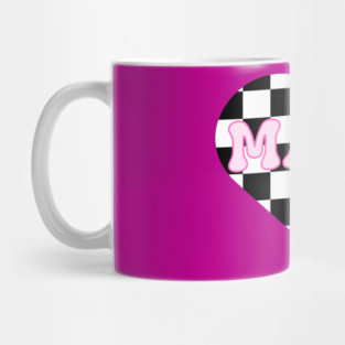 Mama’s Checkered Heart – Racing & Valentine’s Mug