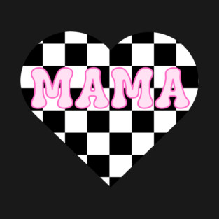 Mama’s Checkered Heart – Racing & Valentine’s T-Shirt