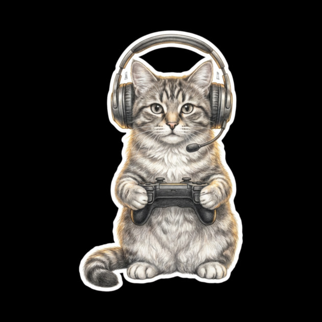 Gamer Cat Gift For Cat Lovers by ArtistTee ⭐⭐⭐⭐⭐