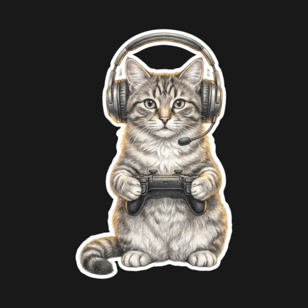 Gamer Cat Gift For Cat Lovers by ArtistTee ⭐⭐⭐⭐⭐