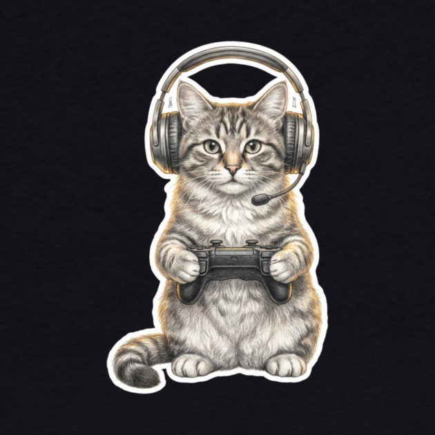Gamer Cat Gift For Cat Lovers by ArtistTee ⭐⭐⭐⭐⭐
