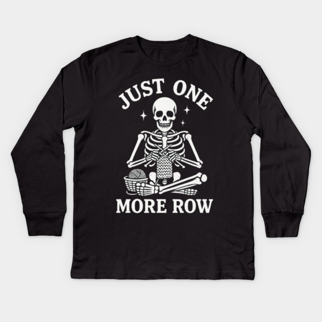 Just One More Row Knitter Gift Kids Long Sleeve T-Shirt by ArtistTee ⭐⭐⭐⭐⭐