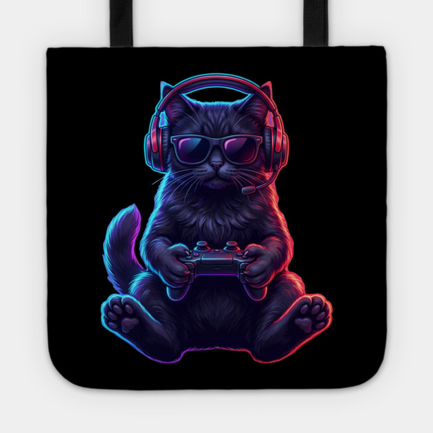 Gamer Cat, For Cat Lovers Tote by ArtistTee ⭐⭐⭐⭐⭐
