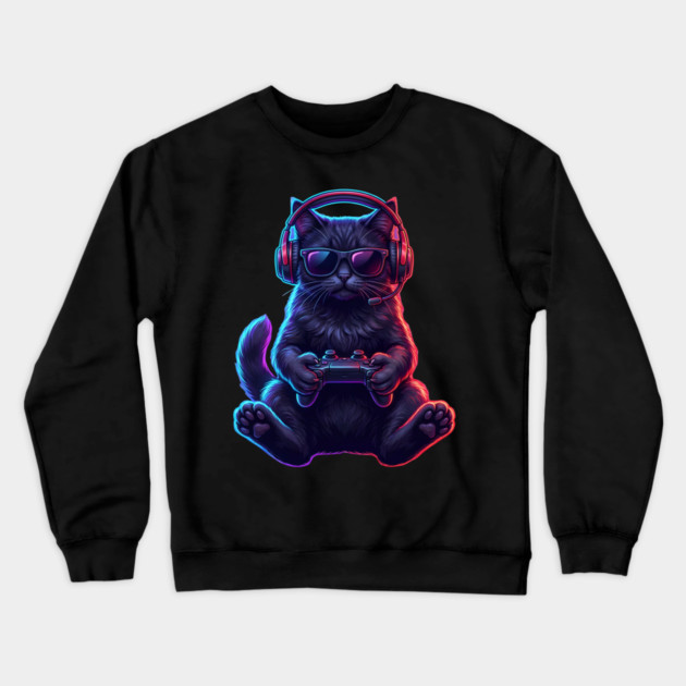 Gamer Cat, For Cat Lovers Crewneck Sweatshirt by ArtistTee ⭐⭐⭐⭐⭐