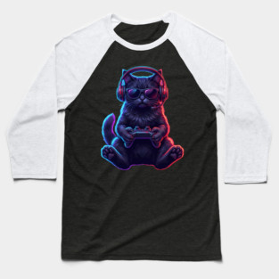 Gamer Cat, For Cat Lovers Baseball T-Shirt