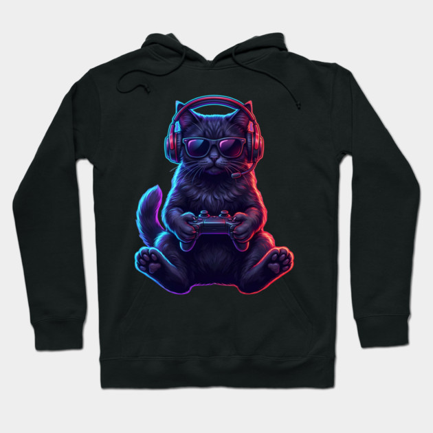 Gamer Cat, For Cat Lovers Hoodie by ArtistTee ⭐⭐⭐⭐⭐