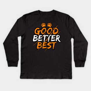 Good Better Best Paw Prints Cheerleader Spirit Animal Lovers Kids Long Sleeve T-Shirt
