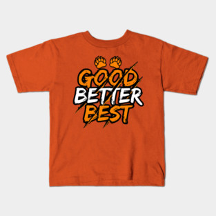 Good Better Best Paw Prints Cheerleader Spirit Animal Lovers Kids T-Shirt