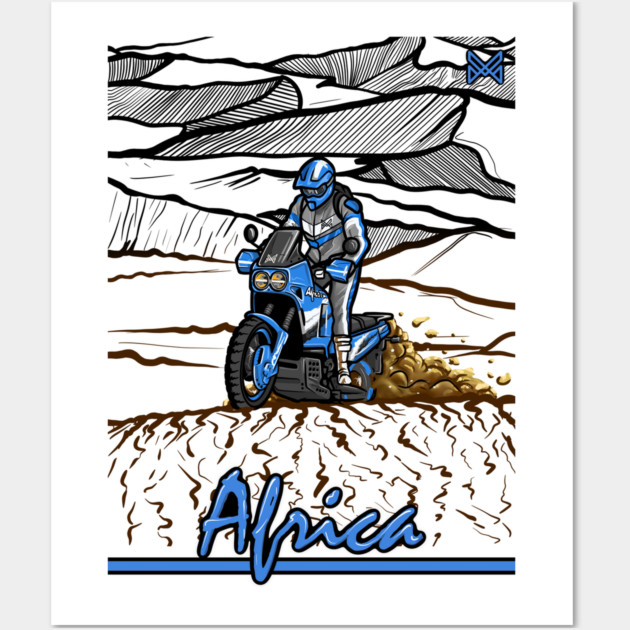honda africa twin, classic motorcycle Wall Art by monsalveautos