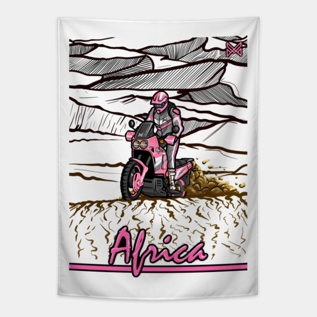honda africa twin, adventure motorcycle Tapestry by monsalveautos
