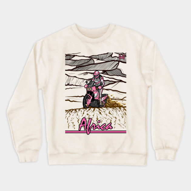 honda africa twin, adventure motorcycle Crewneck Sweatshirt by monsalveautos