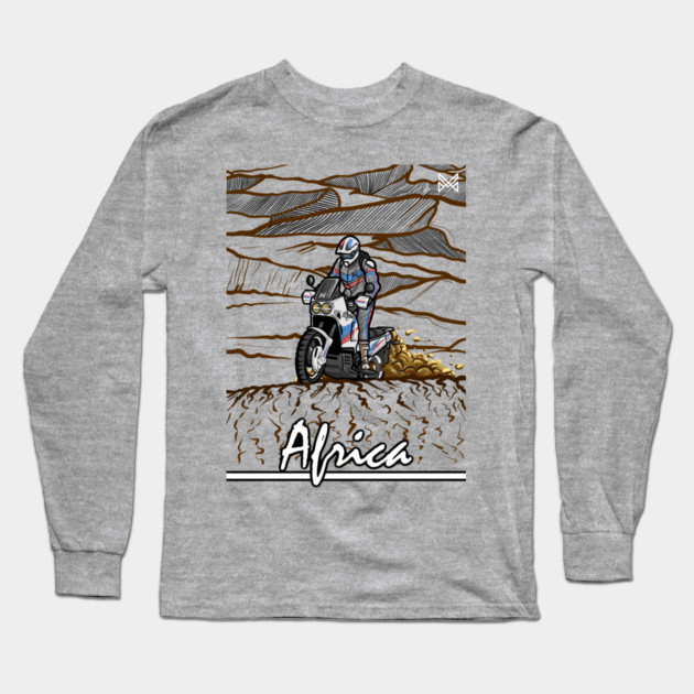 honda africa twin, classic bike rally Long Sleeve T-Shirt by monsalveautos