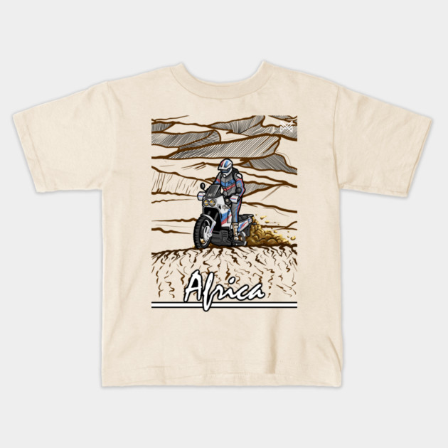 honda africa twin, classic bike rally Kids T-Shirt by monsalveautos