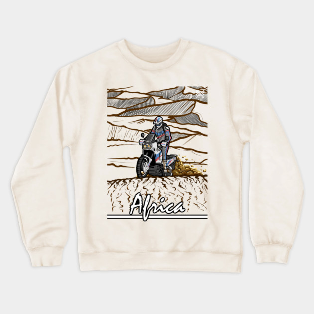 honda africa twin, classic bike rally Crewneck Sweatshirt by monsalveautos
