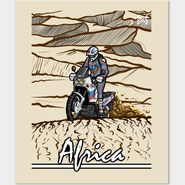 honda africa twin, classic bike rally Wall Art by monsalveautos