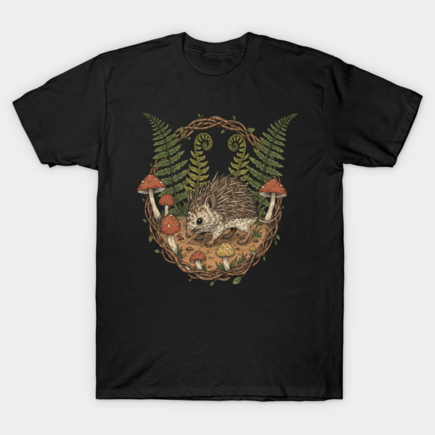 Woodland Tenrec Illustration T-Shirt by BirdsnStuff