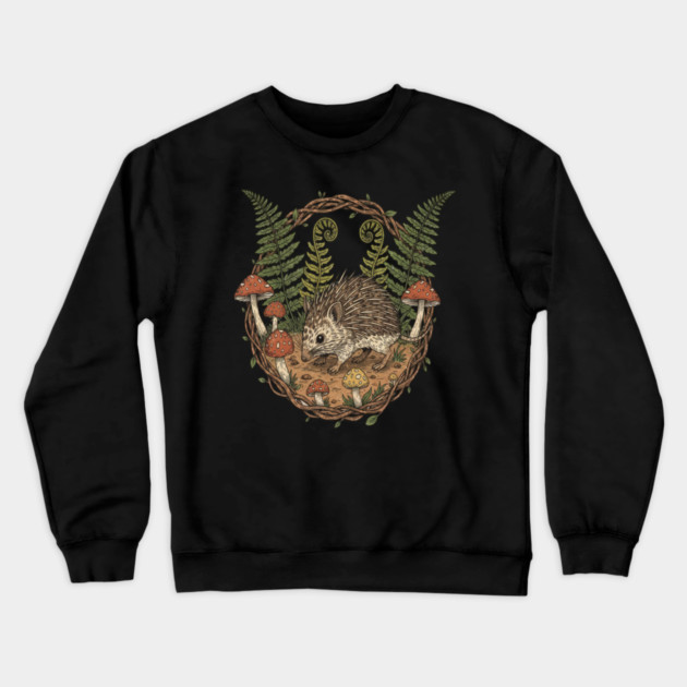 Woodland Tenrec Illustration Crewneck Sweatshirt by BirdsnStuff