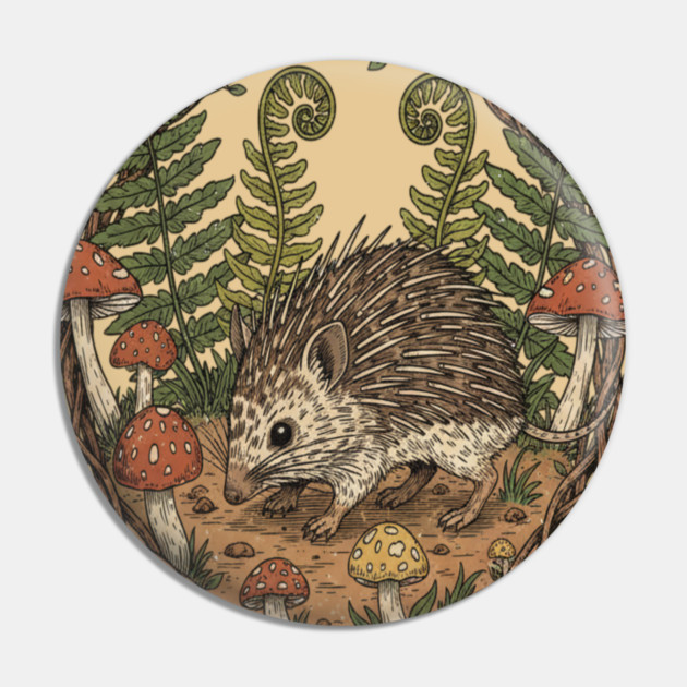 Woodland Tenrec Illustration Pin by BirdsnStuff