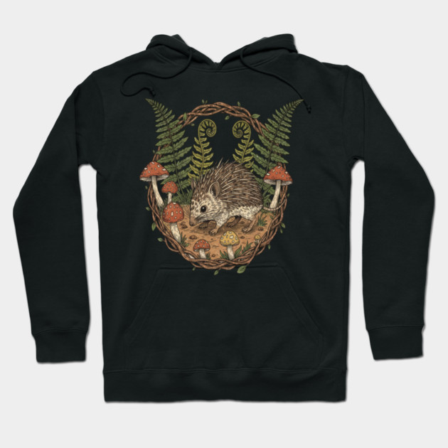 Woodland Tenrec Illustration Hoodie by BirdsnStuff
