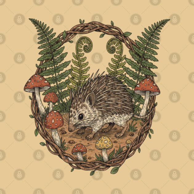 Woodland Tenrec Illustration by BirdsnStuff