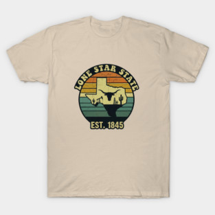 Retro Texas Design with Bull Horns (longhorns) and Oil Rigs T-Shirt