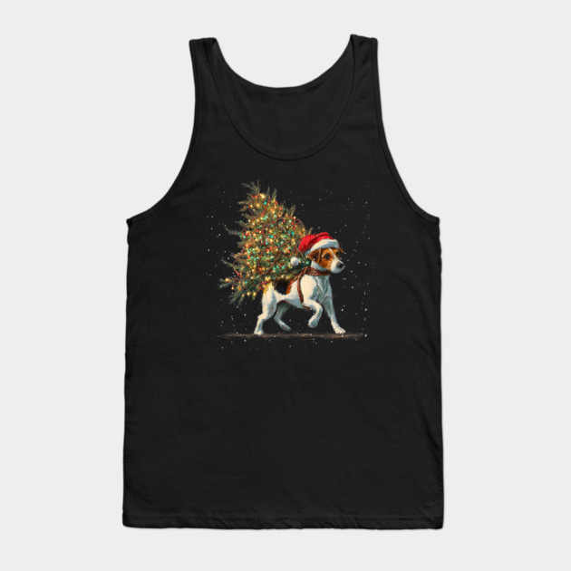 Cute Jack Russell Dog In A Christmas Tree Tank Top by yangho