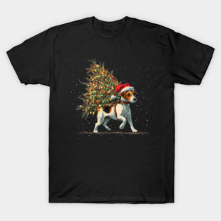 Cute Jack Russell Dog In A Christmas Tree T-Shirt