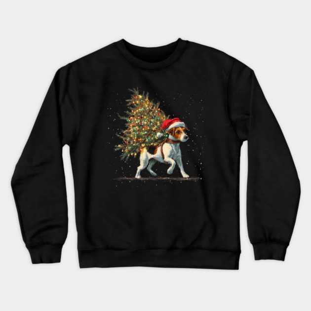 Cute Jack Russell Dog In A Christmas Tree Crewneck Sweatshirt by yangho